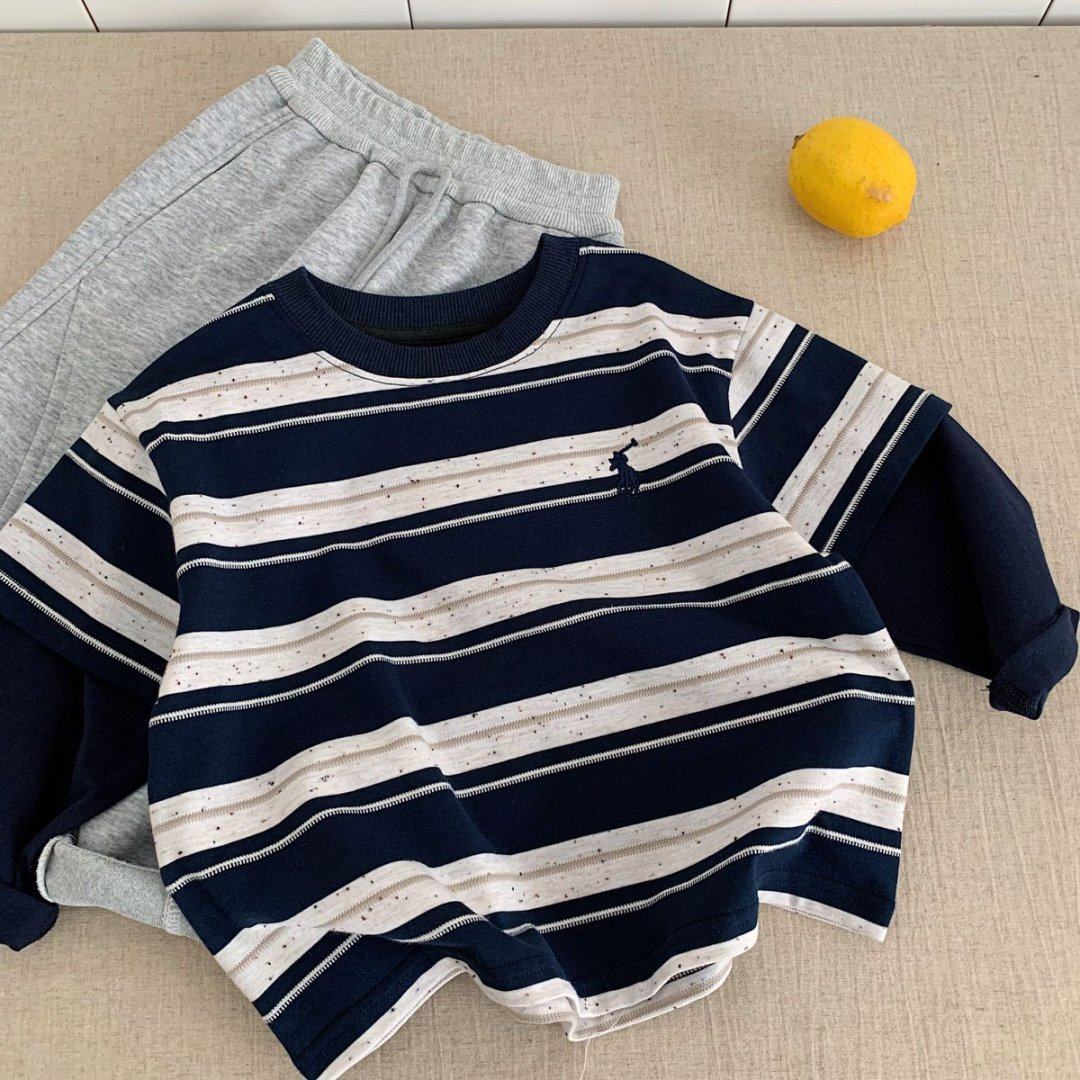 儿童t恤2025秋季新款童装男童女童条纹刺绣宝宝休闲假两件上衣,童装/婴儿装/亲子装,T恤,淘宝优惠券,粉丝福利购,淘宝优惠卷