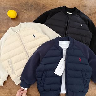 纯色棉衣洋气宝宝夹棉外套女保暖 小童装 儿童棉服男秋冬季 2025新款