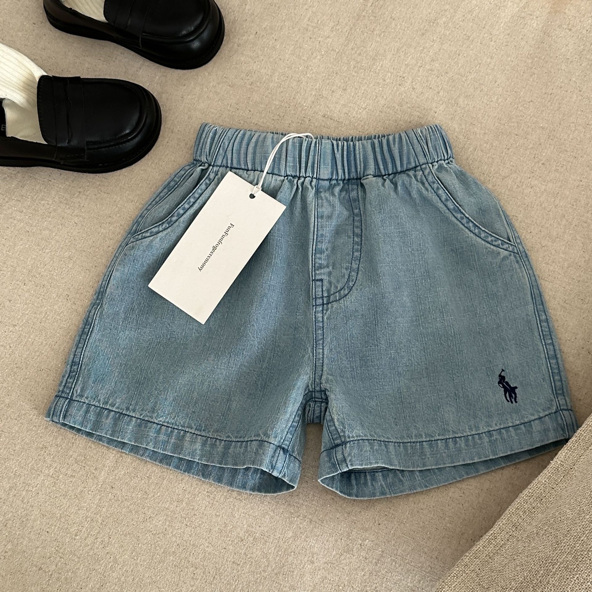 儿童牛仔短裤薄款2025夏季款男女童纯色五分裤潮牌宝宝中裤女洋气