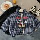 儿童棉袄男夹棉2025冬季 小童格子棉衣服潮宝宝卡通外套女加厚 新款