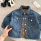 儿童牛仔外套秋冬2025新款 上衣潮宝宝明线衬衣女洋气 男童夹棉衬衫