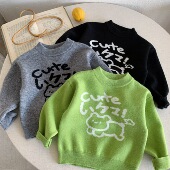 宝宝卡通针织衫 儿童毛衣男春季 套头上衣韩版 小童装 女洋气 2026新款