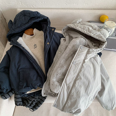 不二妈加绒连帽外套冬季保暖可爱