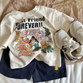 儿童洋气夏装 宝宝卡通T恤短袖 款 2026夏季 男童字母上衣女宽松 薄款