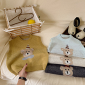 男女童小熊无袖 儿童卡通马甲秋季 2025新款 毛衣洋气宝宝坎肩内外搭