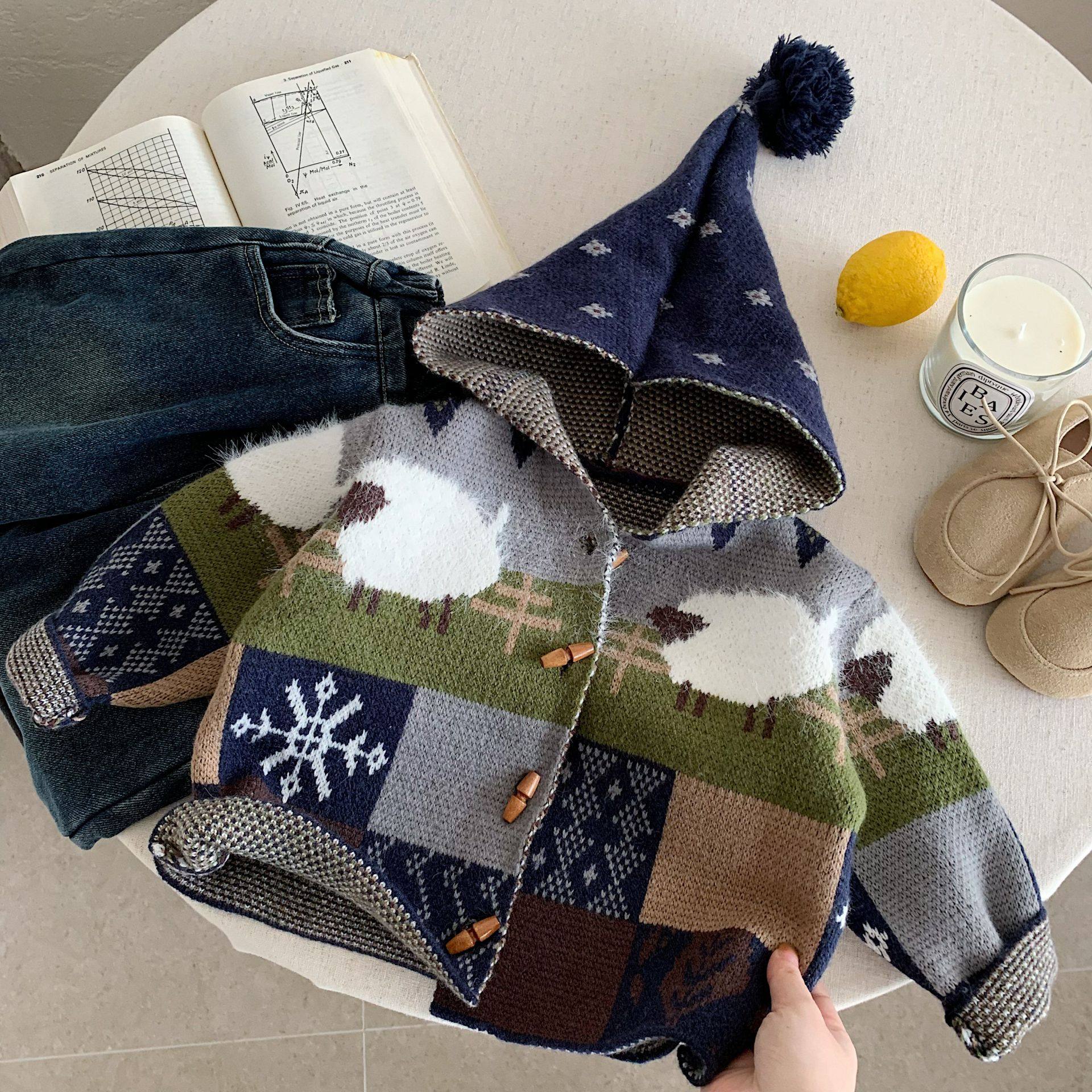 儿童连帽毛衣男加厚2025冬季新款小童拼色开衫宝宝针织外套女洋气,童装/婴儿装/亲子装,毛衣/针织衫,淘宝优惠券,粉丝福利购,淘宝优惠卷