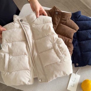 儿童棉马甲男秋冬新款 小童外套加厚宝宝羽绒棉马夹坎肩外穿女洋气