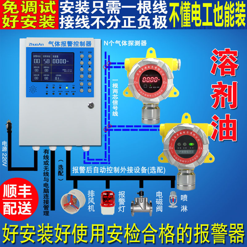 固定式工业可燃气体泄漏测爆仪探测器溶剂油浓度检测仪报警器探头