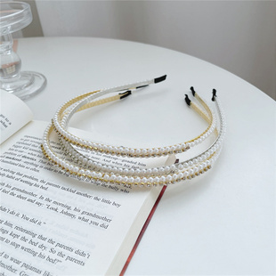 上V113 超值小物 发箍复古 女神风 珍珠水钻发箍