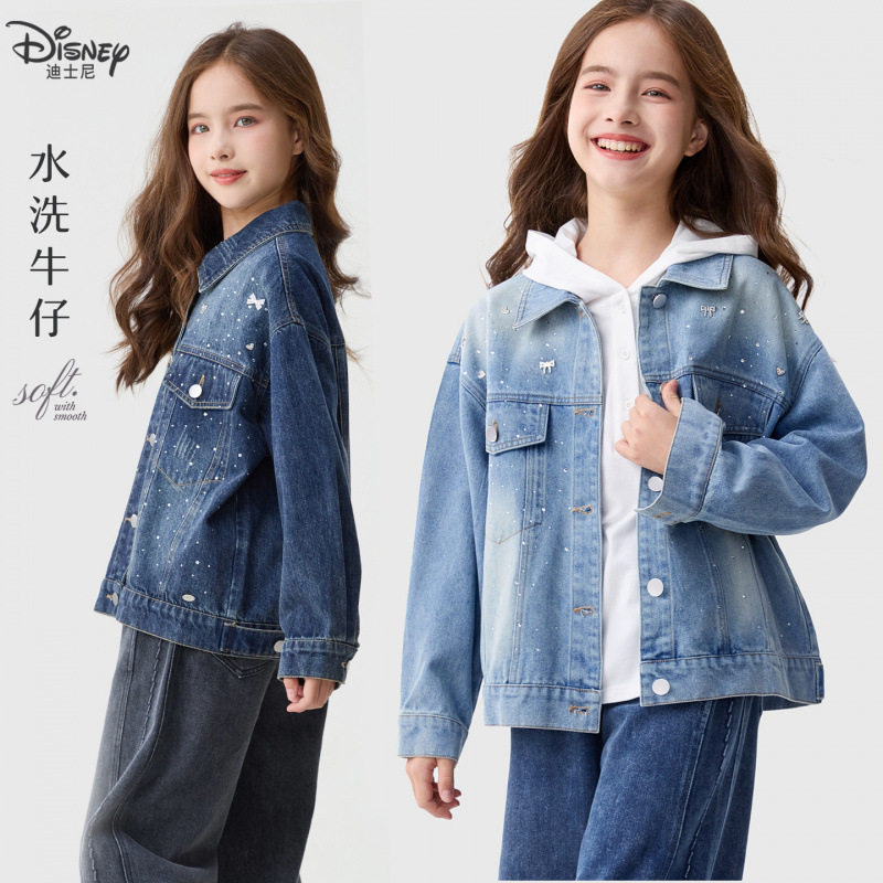 女童牛仔外套秋季2026新款儿童洋气上衣中大童时尚春秋童装春季
