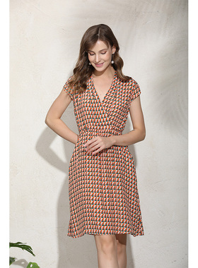 丁摩 夏季气质优雅真丝连衣裙法式桑蚕丝裙子Q121168