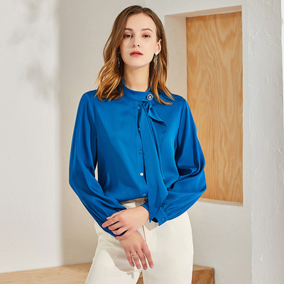 19姆米真丝长袖立领衬衣