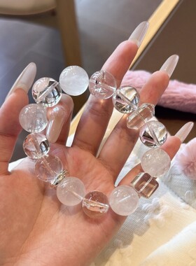 天然白水晶轻奢新款女手链礼物