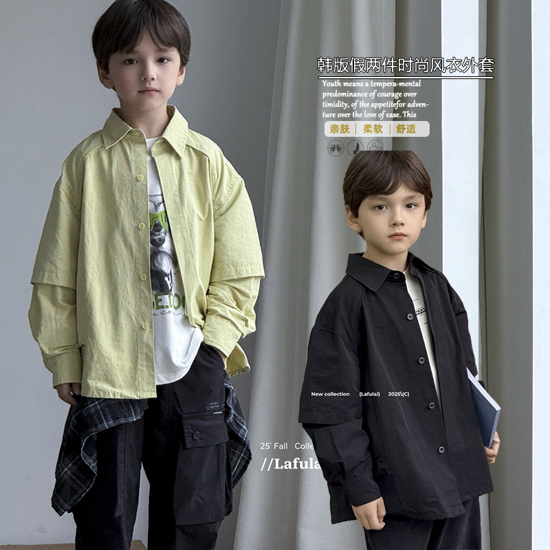 啦芙莱韩版时尚衬衫领风衣外套