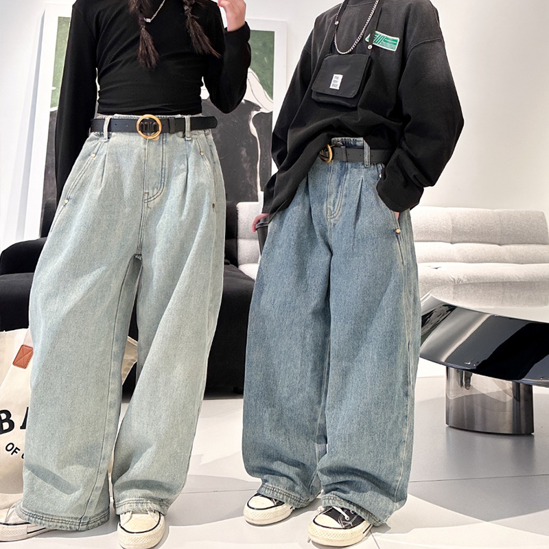 爱木橦两粒扣香蕉裤牛仔裤老爹裤