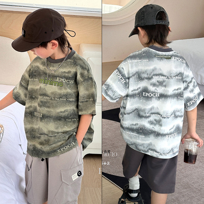 布芮欧扎染短袖T恤儿童百搭上衣