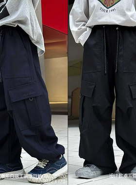 BOQ童装2025秋季新款男女童韩版洋气工装裤儿童休闲裤伞兵裤18222