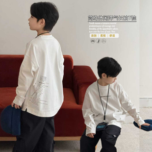 男女童长袖 大E小e童装 儿童打底衫 新款 T恤休闲上衣潮9902 2025秋季