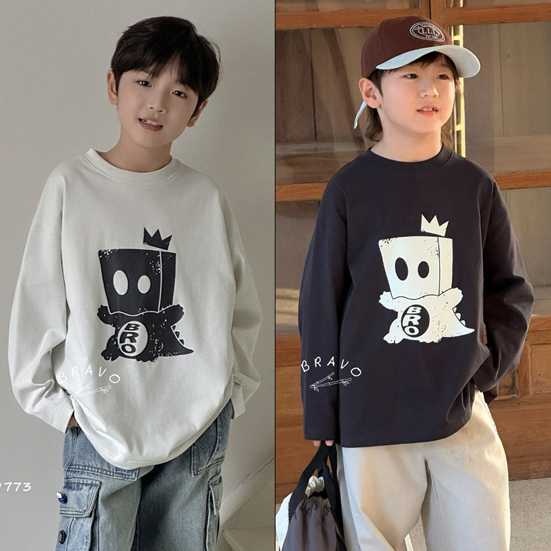 布芮欧童装2025春季新款儿童卡通个性百搭长袖T恤男女童上衣86392,童装/婴儿装/亲子装,T恤,淘宝优惠券,粉丝福利购,淘宝优惠卷