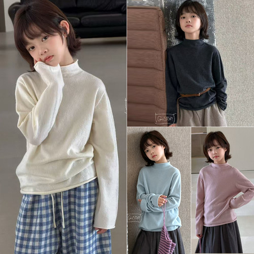 G+童装2026冬新款女童半高领毛衣中大童软糯针织衫打底衫潮52933