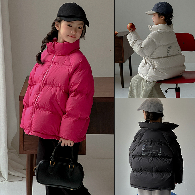 瑭伽女童白鸭绒保暖面包服外套