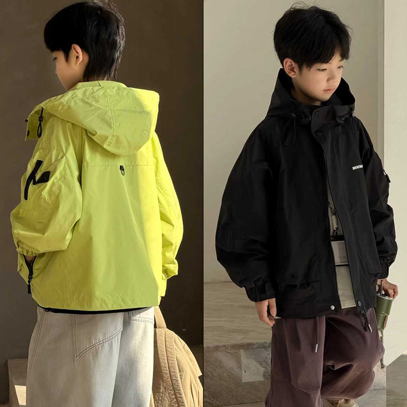 大E小e童装2026春季新款男女童防风冲锋衣外套韩版拉链衫潮26A662