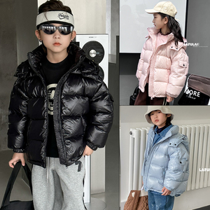 啦芙莱童装2023冬季新款男女中大童韩版百搭连帽羽绒服外套潮3010