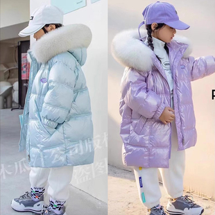 木瓜汁冬季款90白鸭绒儿童免洗羽绒服男女童大毛领外套18058
