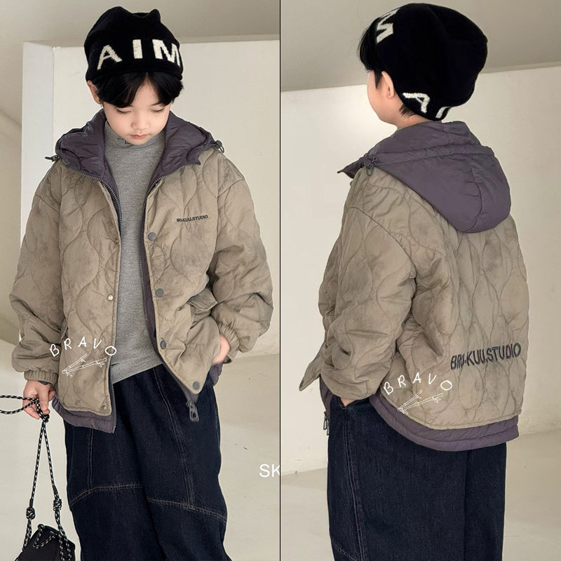 布芮欧童装冬季新款连帽棉服外套