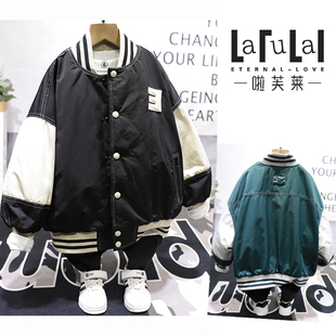 啦芙莱童装 儿童学院风夹棉外套男女童棒球服夹克潮2081 冬新款