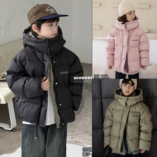 儿童90白鸭绒羽绒服男女童连帽外套34035 新品 牛哆哆童装 2024冬季