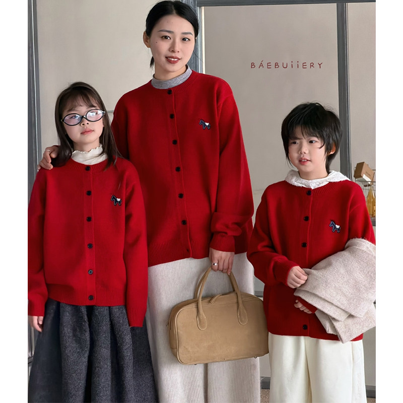 品牌童装2025冬季新款男女童洋气红色针织开衫毛衣年服外套529501,童装/婴儿装/亲子装,毛衣/针织衫,淘宝优惠券,粉丝福利购,淘宝优惠卷