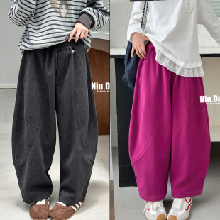 2025秋季 儿童休闲裤 新款 洋气弯刀裤 潮69118 男女童韩版 牛哆哆童装