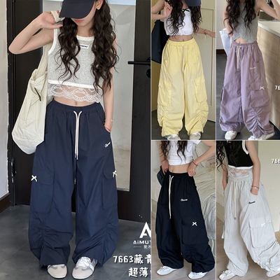 爱木橦女童蝴蝶结工装裤休闲长裤