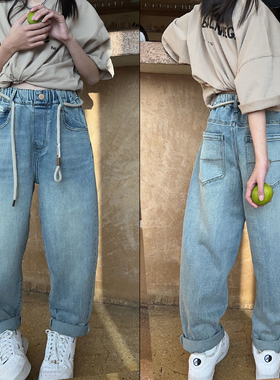 天依角童装2024春季新款男女童简约百搭牛仔裤中大童休闲裤19151