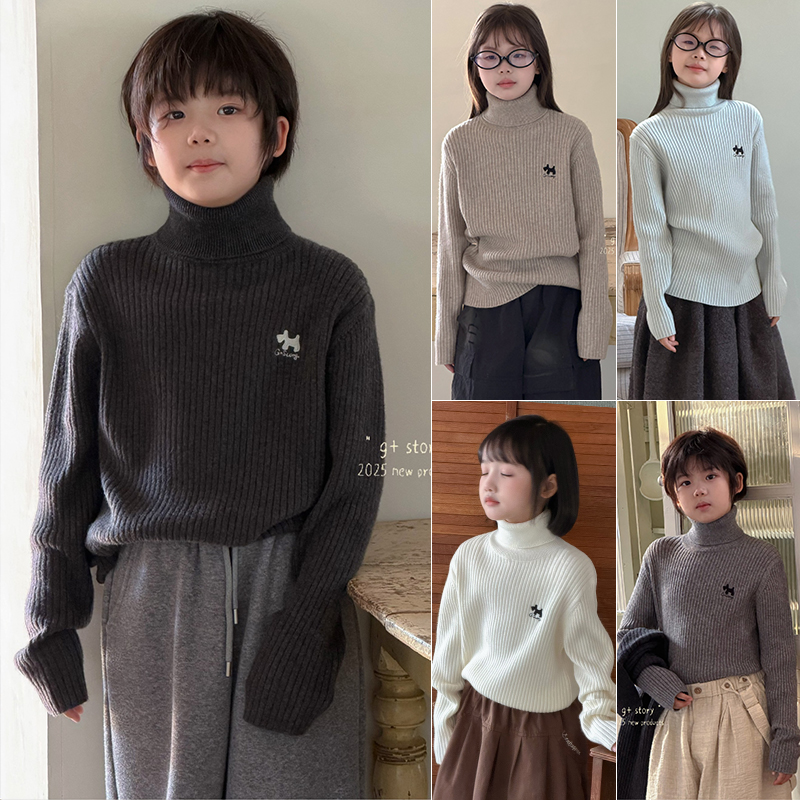 G+童装2025冬季新款儿童高领毛衣