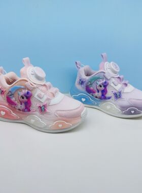 步一商场专柜正品25年春季新款闪灯旋转纽扣运动休闲鞋TR516050