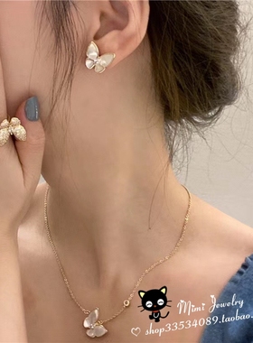 外单18k镀金珠宝工艺ins蝴蝶轻奢