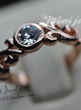 镀金奥地利水晶戒指时尚摩登