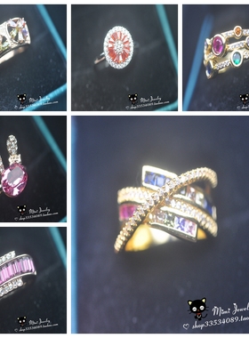 镀金奥地利水晶复古戒指时尚ins