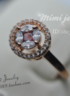 镀金水晶公主风摩登戒指