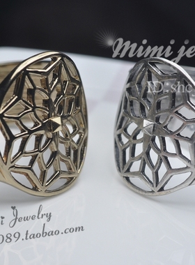 美国ins镂空雕花复古艺术手镯