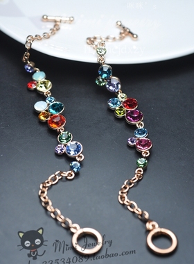 18k欧洲水晶镀金ins复古手链