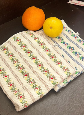 韩国进口擦手巾自制抹布厨房日用品吸水沥水餐具垫碎花桌面清洁布
