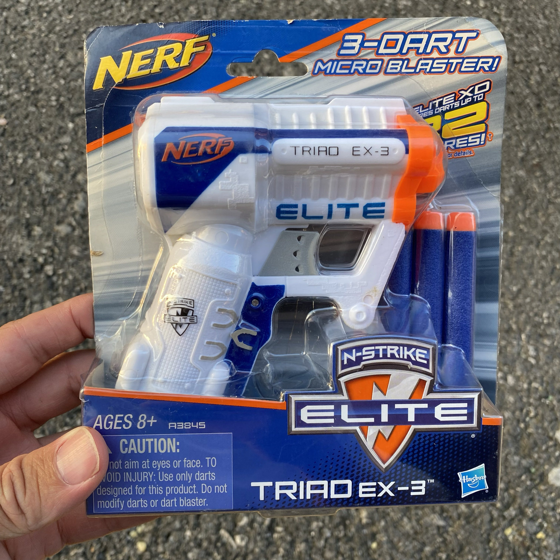 孩之宝 nerf软弹枪 精英 三炮 发射器 迷你掌中软弹枪 triad ex-3