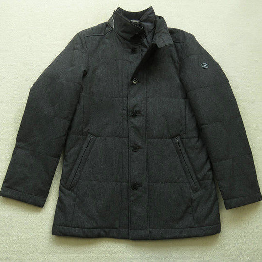 秋冬防风面料 男款商务夹棉短大衣 50码 黑灰色 25121907