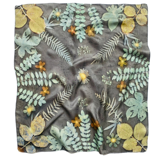 停workshop 瑕疵特价/手工植物热转印染草木染真丝羊毛方巾围巾