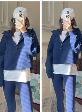 【直邮】lululemon Scuba Oversized 1/2 Zip Hoodie连帽加绒卫衣