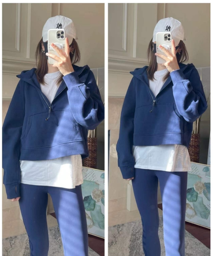 【直邮】lululemon Scuba Oversized 1/2 Zip Hoodie连帽加绒卫衣