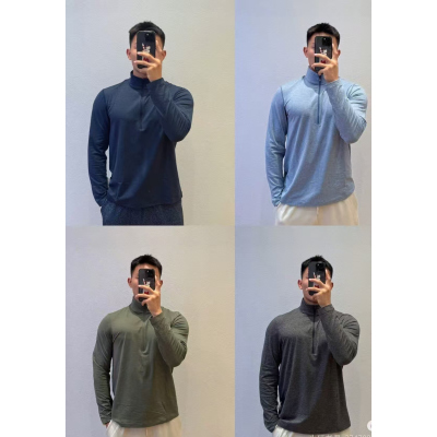 lululemon代购 Soft Jersey Half Zip男款休闲宽松运动半拉链长袖